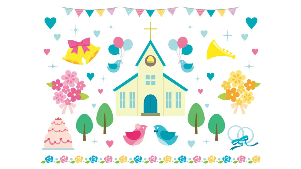 結婚式のイラスト