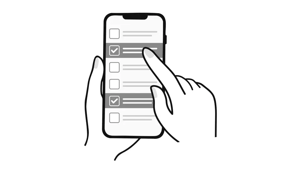 スマホでチェックボックスを複数選択白黒