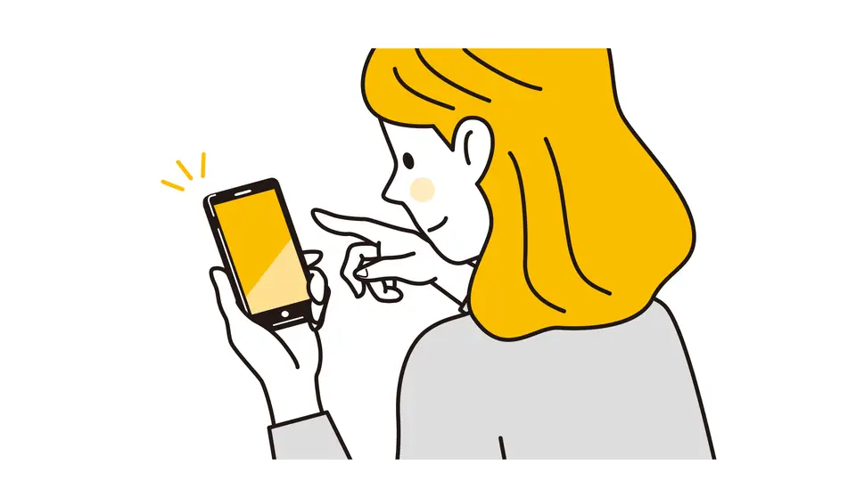 スマホを操作する女性