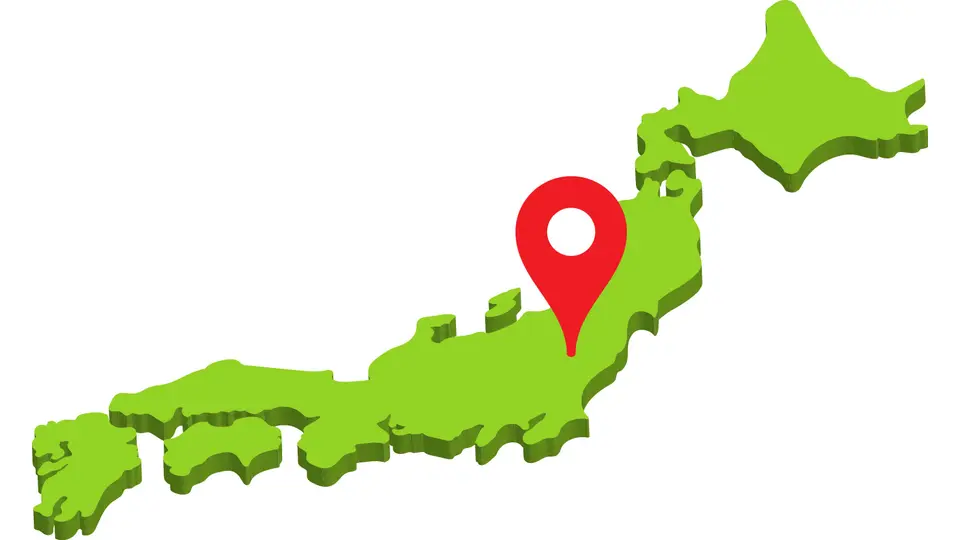 立体的な日本地図とマップピン