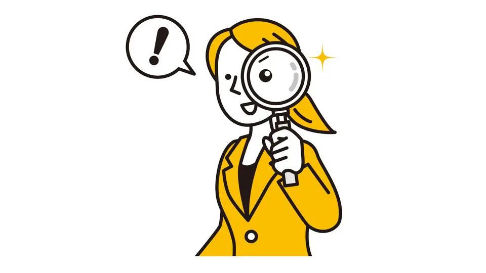 虫眼鏡を覗く女性