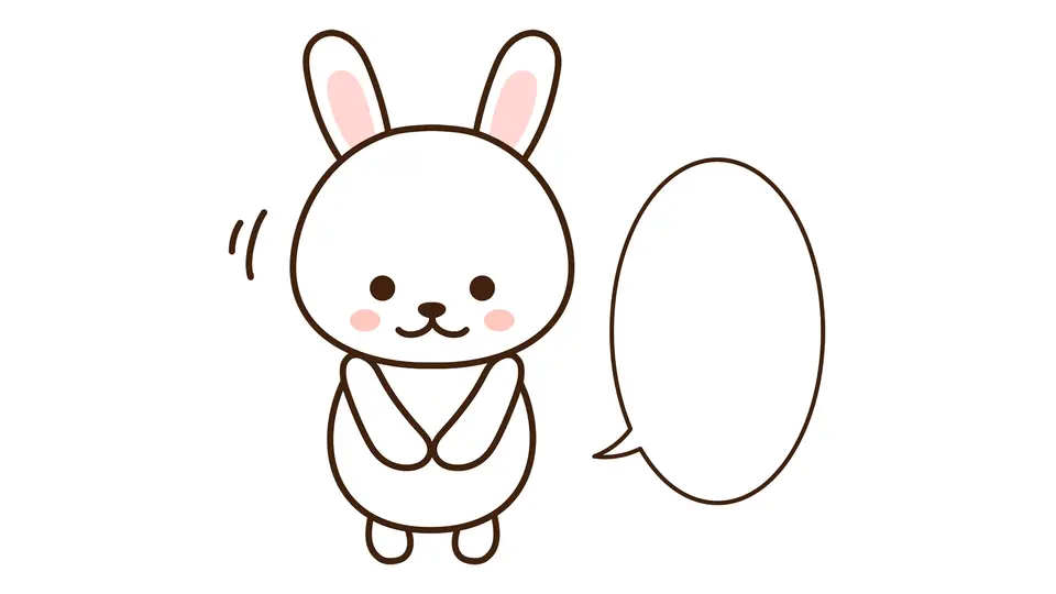 おじぎをするうさぎと吹き出し