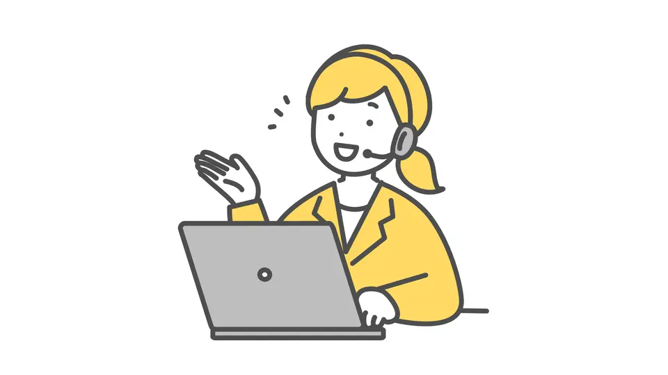 案内をするコールセンターの女性